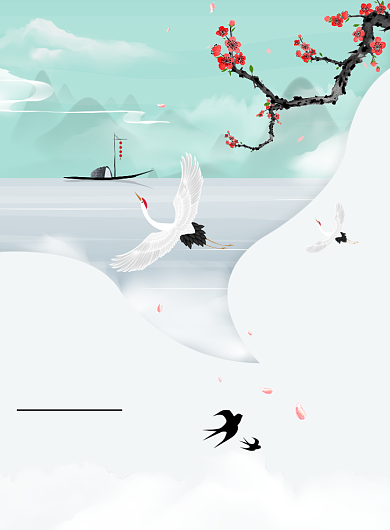 清明节淡雅系印刷海报背景