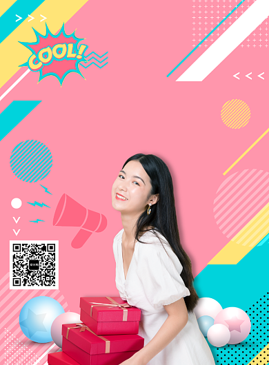 时尚大气美女3.7女生节海报背景