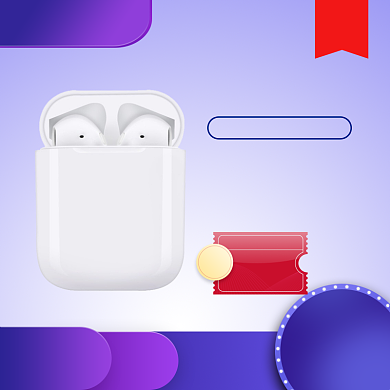 蓝色调蓝牙耳机双十二促销直通车背景