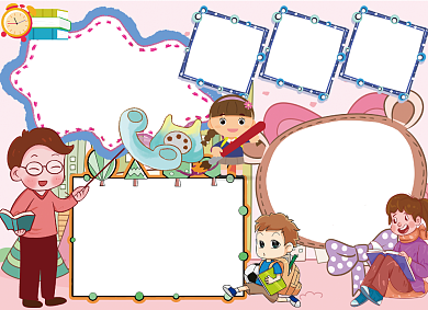 卡通手绘开学季创意小报背景