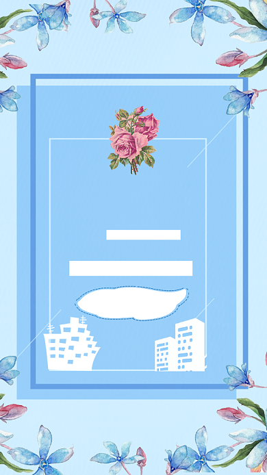 淡蓝小清新促销活动手机海报背景