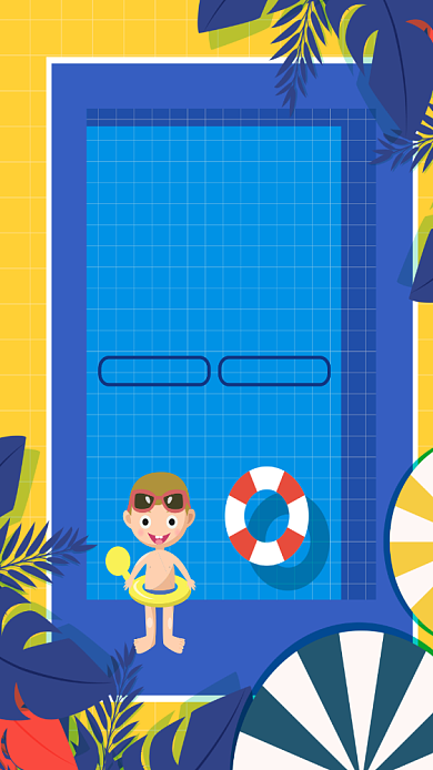 培训蓝色创意游泳手机海报背景