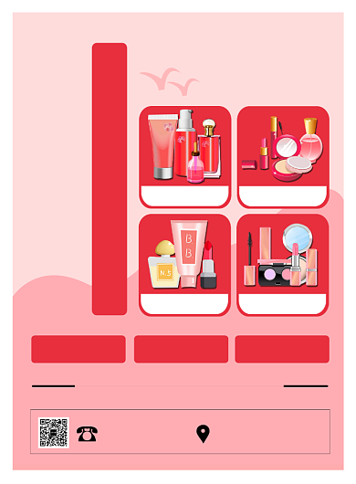 粉色扁平化简约春节美妆特卖会促销宣传海报背景