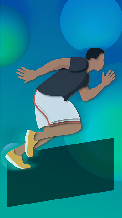 全民健身日节日渐变手机海报背景