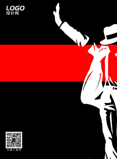 黑色迈克杰克逊纪念日节日海报宣传模板背景