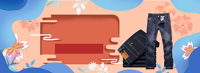 男裤特惠banner海报模版背景