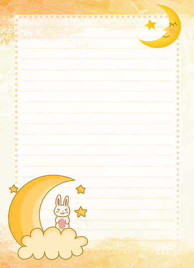 黄色秋色小清新卡通信纸背景