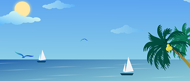 插画畅游畅游海岸公众号首图背景