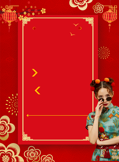 红色商务服装促销印刷海报背景