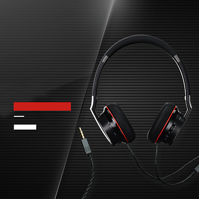 时尚黑色质感耳机淘宝直通车图片背景