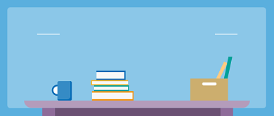 浅蓝色清新插画风暑假开课公众号首图背景