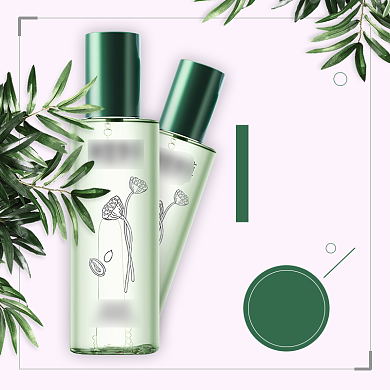 绿色自然护肤品主图直通车背景