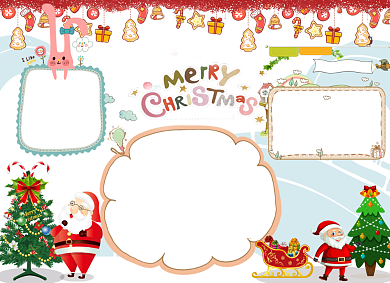 喜庆圣诞节圣诞老人小报背景