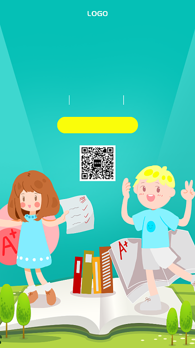 卡通手绘儿童少儿英语方法提升课手机海报背景