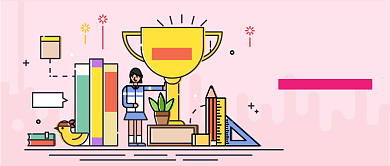 高考卡通粉色励志教育宣传公众号首图背景