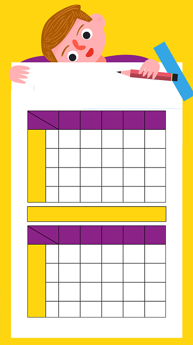 创意插画寒假补习班课程表手机海报背景