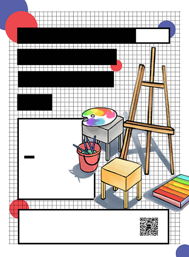 卡通时尚扁平化绘画艺术展宣传海报背景