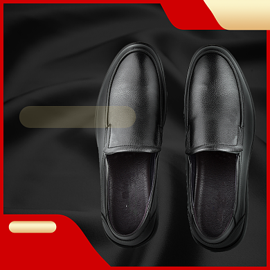 时尚经典黑色皮鞋直通车主图模板设计背景