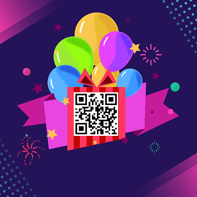 时尚节日关注二维码背景