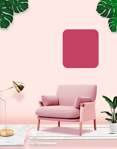 清新粉色双十二椅子促销电商海报背景