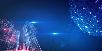 科技线条城市未来展板背景