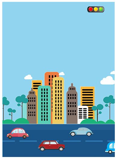 遵守交通安全出行宣传蓝色卡通印刷海报背景