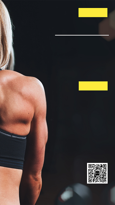 黑色时尚创意秀出自我健身手机海报背景