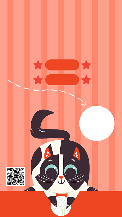 橙色卡通宠物店手机海报模板背景