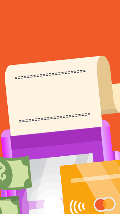 创意插画全年外卖账单总结手机海报背景