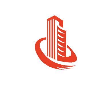 红色建筑产业logo设计背景