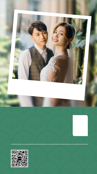 简约婚纱摄影手机海报背景