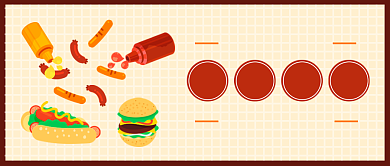 扁平汉堡店测评公众号首图背景