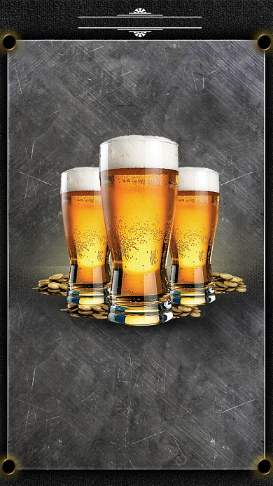 复古做旧啤酒派对手机海报背景