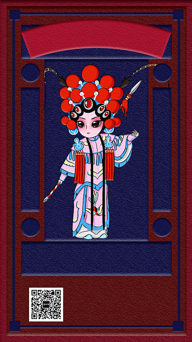 文艺复古京剧文化宣传手机海报背景