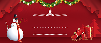 红色圣诞节快乐公众号首图背景