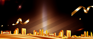 金色大气光效房地产广告微信公众号素材图片背景