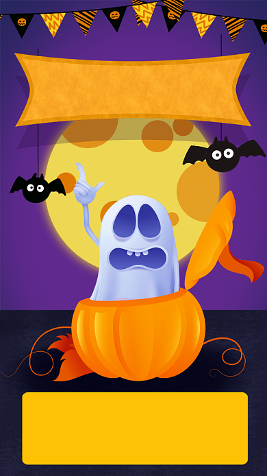 紫色万圣节狂欢促销海报背景