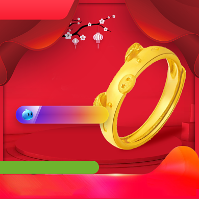 红色风格手镯首饰年货节促销直通车背景