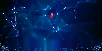 企业文化线条蓝色时尚厚德载物企业宣传海报背景