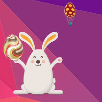 手绘复活节兔子彩蛋公众号次图背景