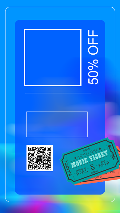 周末电影促销手机海报背景