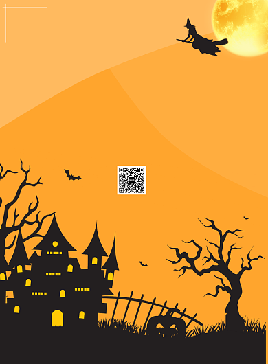 橙色卡通万圣节海报背景