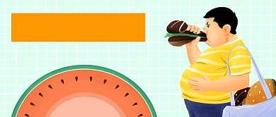 卡通手绘美食胖子手机首图背景