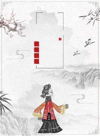 中国风皮影戏传统文化宣传广告印刷海报背景