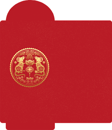 大气简约红色鼠年红包背景
