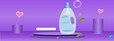 紫色简约洗衣液促销BANNER背景