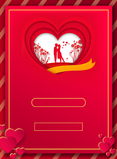 大气红色结婚邀请函宣传广告印刷海报背景