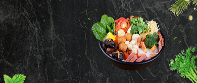 黑色夏日麻辣烫公众号首图背景