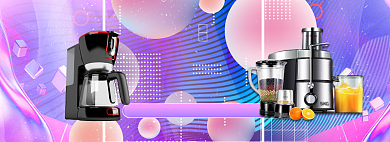 炫彩风格双十二榨汁机促销banner背景