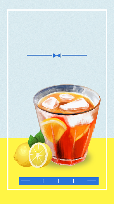 冷饮柠檬水夏季促销手机海报背景